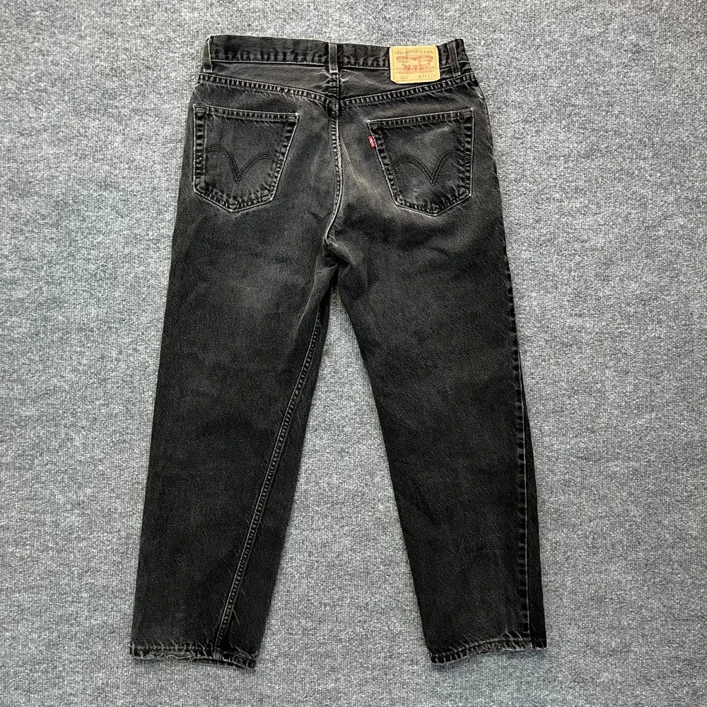 VTG Levi's 550 Relaxed Fit Jeans Men's Black Denim Distressed Straight - 34X30